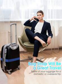 1/2/4Pcs Travel Straps For Luggage, Suitcase Belts, Luggage Belt, 2cm Wide Adjustable Luggage Strap, Luggage Belts, Practical Luggage Binding Strap, Anti-Explosion Binding Strap For Outing , Luggage Packing Strap , Travel Bag Holder Strap, Suitable For Suitcase,Traveling, Flight Business Trip, Holiday For Suitcase Backpack