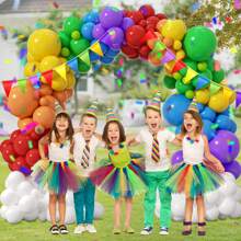 113pcs Rainbow Balloon Arch Kit, Includes Red, Purple, Yellow, Blue, Orange, White, Lime Green Balloons, Suitable For Graduation, Baby Shower, Colorful Rainbow, Boy/Girl Kids Birthday Party Decor - Multicolor - View 6