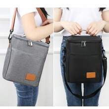 Sac à bandoulière simple et Boîte à déjeuner verticale, sac de pique-nique épais isolé avec doublure en feuille d'aluminium