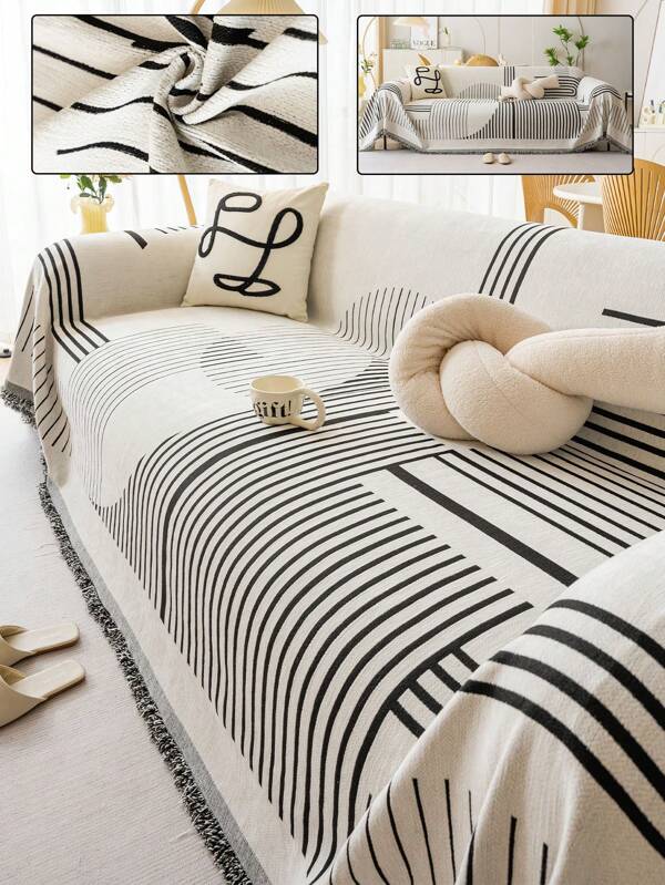 1 pièce Luxueuse couverture de canapé épaisse à motif flocon de neige : Protégez votre canapé avec style - Convient aux canapés 1, 2, 3 et 4 places - Lavage machine ou lavage à la main - Sans imprimé - 100% polyester