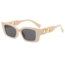 LANTEEM 1 Stück Damen Geometrische Luxus Katzenaugen Doppelschlaufen Modebrille, aus hochwertigen Materialien, angenehm zu tragen, geeignet für den Alltag, Straßenmode, Outdoor-Reisen und Strandurlaub Preppy Stil für Schulanfang rechteckige Form