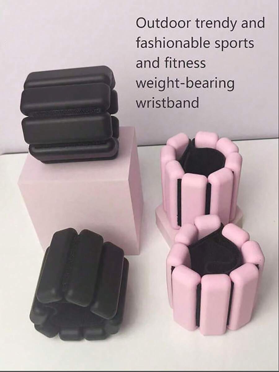 2 件腕部和脚踝重量套装，硅胶防水可调强度运动健身器材，可穿戴腕部脚踝重量带，2 件硅胶加重手环适用于跑步、健身、瑜伽、游泳 - 防水、舒适 - 黑色和橙色可调节腕部和脚踝重量