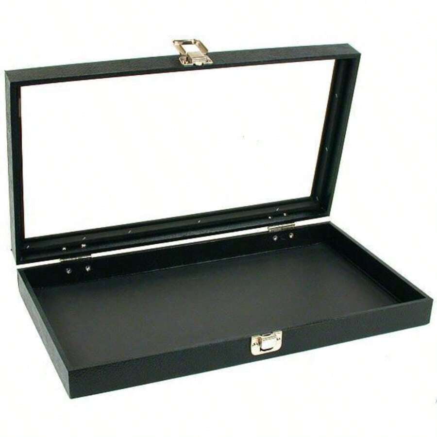 Glass Top Jewelry Pocket Watch Display Travel Case Box - as pic - View 1