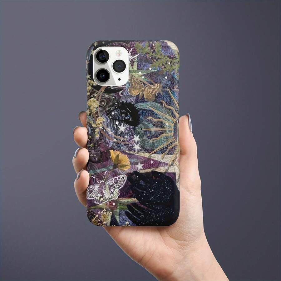 1 funda VintageArt Patchwork Niche de alta calidad, acabado mate - Compatible con phone 16 Pro/15/14/13/12/11 - Azul - Ver 1