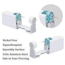2 pezzi Set piercing orecchie monouso con punte integrate, 2 pezzi orecchini con zirconia cubica - Kit sicuro per piercing delle orecchie