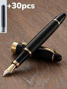 [Customized] Laser Engraved Pen Holder, 1pc Elegant Customized Fountain Pen With 0.5mm Fine Nib, High-Quality Electroplated Craftsmanship, Smooth Writing Experience, Refillable Ink Cartridge, Includes 30pcs 2.6mm Ink Cartridges, Great Daily Writing/Calligraphy Gift For Coworkers, Family, Back To School, Valentine's Day, Christmas, Father's Day, Teacher's Day, Thanksgiving, Christmas, Mother's Day, Birthday, Personalized Gifts - Multicolor - View 41