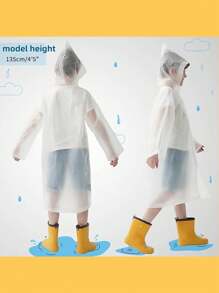 1 pieza Impermeable reutilizable para niños, adecuado para niños y niñas de 8 a 14 años. Fabricado en material impermeable de EVA con capucha, diseño de manga larga y corte holgado, conveniente para llevar mochilas escolares durante los días de escuela. Adecuado para actividades al aire libre, playa, campamento, senderismo, ocio y situaciones de lluvia. Un imprescindible para la temporada de regreso a clases.