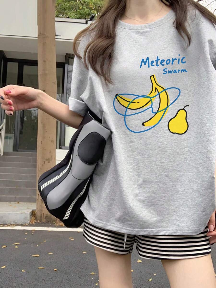 200g Cotton Women's Summer Short-Sleeved T-Shirt New For 2025 Print Design Resort Taste Tops That Are Easy To Match With Various Styles