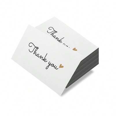 50pcs Blank Thank You Cards, English Version, Suitable For Birthday, Wedding, Small Business And Online Store Packaging Inserts, Various Occasions, Also Can Be Used For School Supplies And Back To School Season