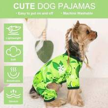 قطعة واحدة من ملابس الحيوات الأليفة ذات موضوع الليمون للكلاب الصغيرة، مرنة وناعمة جدا، قابلة للغسل بالغسالة الآلية، ملابس منزلية ولباس نوم