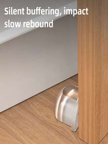 1pc Transparent Door Stopper Cushion - Highly Elastic Soft Rubber Self-Adhesive Anti-Collision Soundproof Protector, Suitable For Wall, Office And Furniture Handle Protection, Clear Plastic Door Bumper, Minimalist Design, Self-Adhesive Back - Clear - View 3