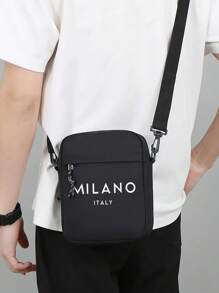 Borsa a tracolla Oxford da uomo, stile casual, Milano Italia, di grande capienza, borsello verticale Oxford, cinturino regolabile, borsa a spalla per pendolarismo quotidiano, colore nero - non lavare, disponibile in vari stili