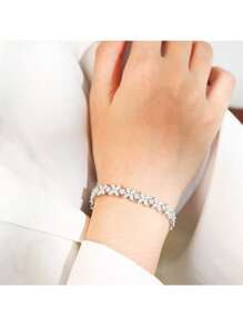 莫桑石蝴蝶手链 D 色 VVS1 925 纯银镀白金钻石测试通过珠宝礼物适合男女