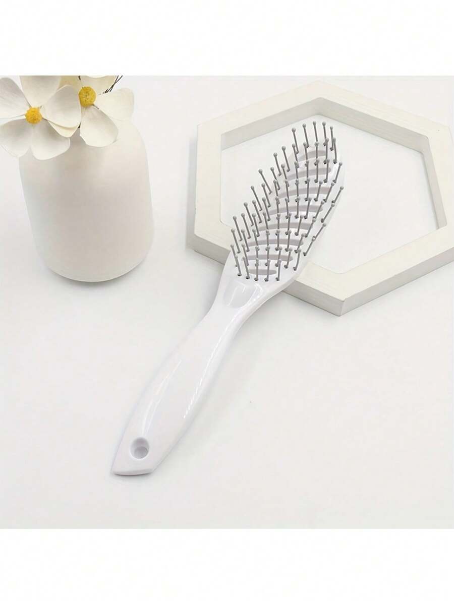 1 件装镂空发梳头皮按摩发刷顺发造型工具，适合所有发质，返校、旅行度假必备，女士发饰