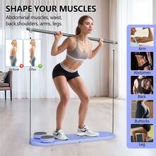 Pilates Reformer Machine, Foldable Pilates Board At Home With Auto Rebound Ab Roller, 6 In1 Multifunctional Abdominal Board Exercise Machine, Full-Body Workout Mini Pilates Board Equipment For Women - Mauve Purple - View 5