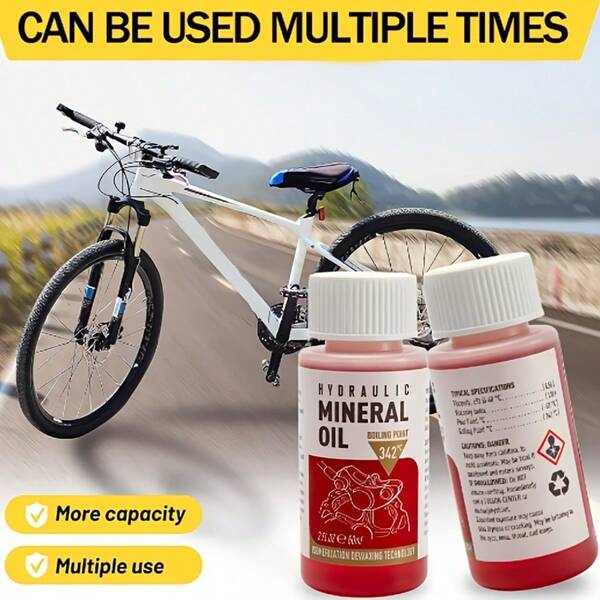 1pc 60ml Bicycle Hydraulic Brake Mineral Oil, Hydraulic Disc Brake Fluid For Mountain Bikes