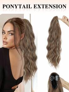 Ponytail Extensions, Long Claw Clip In Ponytail Hairpiece Synthetic Pony Tails Hair Piece Natural Wavy Hairpieces For Women, 20 Inch - Multicolor - View 14