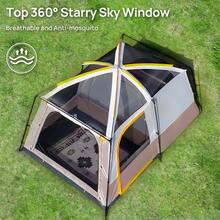 Senmeo Camping Family Tent,4-6 Person Double Layers Oversize 2 Rooms,Thickened Rainproof ,Outdoor Family Camp Tour Equipment - 流沙金 - 查看 9