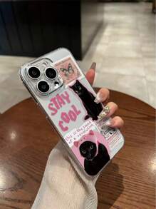 1 pieza Carcasa protectora de teléfono resistente a golpes con diseño de sello perforado y transparente compatible con iPhone 16/11/16pro/16plus/16promax/16e/15Promax/13/14/12/XS/XR/7G/8P, Galaxy 11/12Pro/12/12X/13Pro/14Pro/15Pro/, Redmi 10/9/Note9/12c/Note11pro/Note8Pro