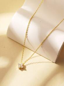 BALMORA 1pc High-end Style S925 Sterling Silver & & Brilliant-cut Diamond Four Leaf Clover Women's Pendant Necklace, Adjustable Length Of 42+3cm, Ideal For Party Or As Bff Gift