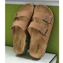 Novas sandálias de cortiça macia, chinelos casuais unissex sem cadarço, sapatos de praia para casais, sapatos casuais grandes para casa e atividades ao ar livre