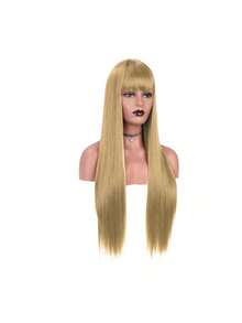 MOLOLAN pelucas sintéticas para mujer cabello ondulado natural negra/marrón para cosplay y uso diario pelucas largas rizadas peluca lolita moda fibra resistente calor ideal fiestas cosplay extensiones de pelo liso largo uso diario peluca natural cambio gradual (peluca*1 redecilla*1) - Beis - Ver 5