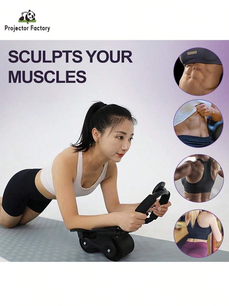 LIPETY Ab Roller Wheel With Timer & Knee Mat,Automatic Rebound Abdominal Wheel With Elbow Support Ab Workout Equipment For Strengthening Core Muscles Abs Exercise Roller For Women Men