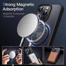 JETech Funda Magnética para 15 Pro 6.1 Pulgadas Compatible con, Carcasa Translúcida Mate Trasera Fina Antigolpes (Negro) - Verde Oscuro - Ver 9