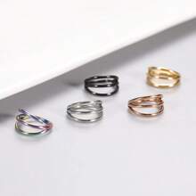 2pcs 316L Stainless Steel Double Layer Seamless Nose Rings, Hoop Nose Rings, Ear Cartilage Hoops, European&American Style