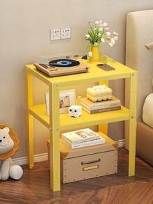 1pc Space-Saving Simple Iron Bedside Shelf, Bedside Table, Nightstand, Assembly Required