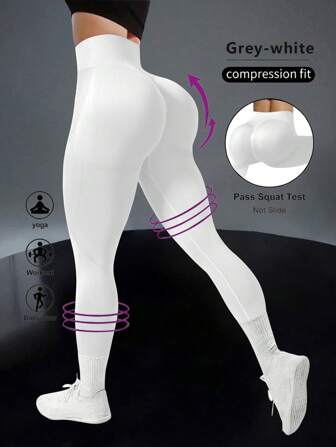 Minimalist Plain High Waist Seamless Yoga Leggings Tights