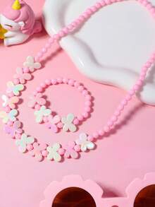 2 件套女孩蝴蝶串珠手链和项链首饰套装，适合女孩生日节日的精美礼物 - 均碼 - 查看 9