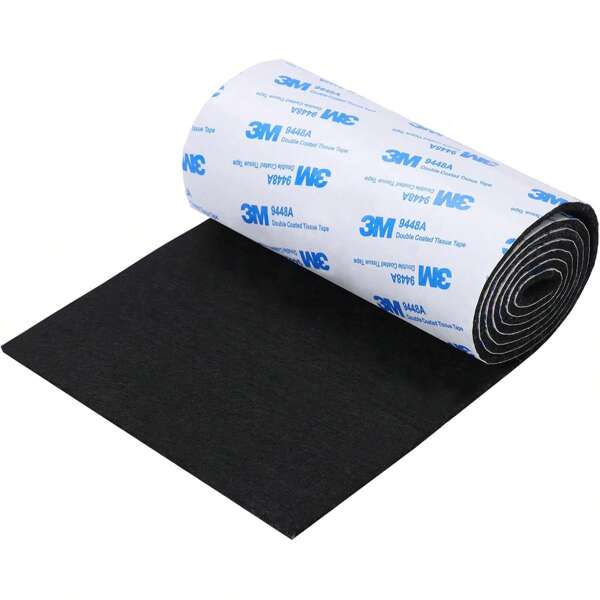 40 X 5 X 0.12 Inch Black Heavy Duty Felt Pads, Self-Adhesive Felt Strips Can Be Cut, Furniture Pads To Protect Hardwood Floors, Chairs & Walls