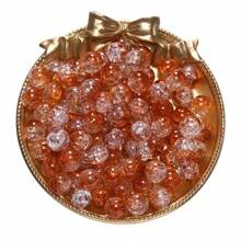50pcs 8mm Halloween Festival Double Color Crack Beads Black Orange Purple Straight Hole Beads DIY Bracelet, Necklace, Ring, And Phone Rope Spacer Beads Accessories Beads