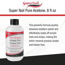 Supernail Pure Acetone Nail Polish Remover - Professional Strength For Acrylic, Gel & Dip Powder, Fast & Quick Gel Nail Polish Remover, 8 Fl Oz - 4 液體盎司(1 瓶裝) - 查看 4