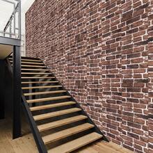 10PCS 3D Wall Panels Peel And Stick Foam 3D Brick Wallpaper Peel And Stick Red Faux Stone Wall Panel Self-Adhesive Wallpaper (10PCS, Red),6425400 - Redwood - View 5
