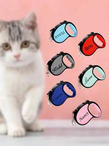 1pc Automatic Retractable Pet Leash With Custom Pet Name, Rope Length 3m/5m, Suitable For Cats And Small Medium Dogs, Personalized Colorful Pet Walking Leash - Multicolor - View 5