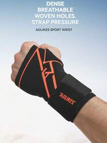 AOLIKES 1pc Wrist Brace Wrist Wraps, Hand Compression Sleeves With Wrist Straps Support For Weightlifting Badminton Fitness Sport - Multicolor - View 4