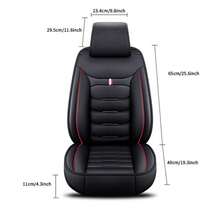5-Piece Full Set Luxury Universal Faux Leather Seat Covers - Includes Easy Inside Zipper Installation, Guaranteed Airbag Deployment Access, Soft Feel & 4-Season Durability - 黑紅色 - 查看 9