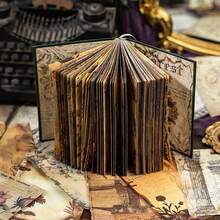 1 Scrapbook, 192 Pages In Total, Faraway Song Series, Retro Brown Writable Hot Stamping Material Book, Scrapbook Supplies Notebook Accessories, Decorative Notebook Garbage Magazine DIY Personalized Collage Book,School Supplies,Back To School - Multicolor - View 4