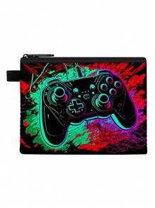 Kids Game Patterns Wallet - Mini Coin Purse With Soccer Pattern For Boys And Girls - Cute & Durable Kids Wallet With Zipper - Perfect For School, Travel, And Everyday Use (5.5" X 4.3")