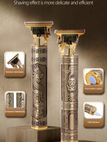 Kemei KM-T9 Hair Clippers For Men,Cordless Electric Hair Trimmer And Beard Shaver,T Blade Zero Gapped Edgers Clipper Hair Cutting Kit,Rechargeable,Gift For Father&Gift For Men,Type C-USB