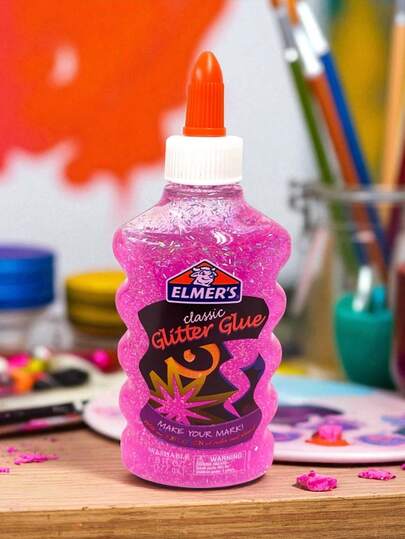  Pegamento Líquido Elmer's Glitter de 177ml, pegamento liquido escolar de buena calidad, pegamento de gran durabilidad con brillos, pegamento multifuncional.