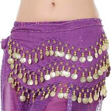 1 pièce Chaîne de taille en pièce de monnaie dorée, chaîne de taille pour débutants en danse du ventre, foulard de hanche brillant et sexy pour la pratique de la danse, convient pour la danse jazz, la danse de rue, le port quotidien, la scène de boîte de nuit, le style de rue, le costume de fête d'été, l'école en automne, l'automne, Halloween - Multicolore - Voir 15