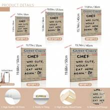 1pc Unframed Guest Check Fa Wall Art, Chef Is Lovely Would Eat Here Again, This Must Be The Place, Guest Check, Red Chef Art Prints, Posters Guest Check, Canvas Wall Decor For Living Room, Bedroom Posters,Wall Art,Room Decoration Stuff,Modern,Quotes(Optional Frame)