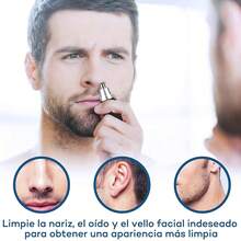 Cortapelos Nariz y Oreja, Maquina para Nariz, Nose Trimmer Recortadora de Vello Nasal, Depiladora Electrica Facial con Alta Velocidad y Hojas de Acero Inoxidable de Diseño Lavable Cabeza Desmontable - Negro - Ver 10