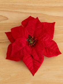 Conjunto de 10 flores artificiais de 20 cm para decoração de árvore de Natal, flores de poinsétia de veludo simuladas, ideais para decorar galhos de árvores de Natal, perfeitas para decoração de casa, quarto, casamentos, festas de fim de ano, mesas de Natal e para montar sua própria árvore e guirlanda natalina. Não requer pilhas. | Decoração de Natal e Ano Novo