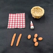 Miniature Milk, Bread, Egg, Basket Model Decor, BJD Micro Scene Realistic Accessories, Micro House Scene DIY, Collectible Gift For Hobbyists And Enthusiasts