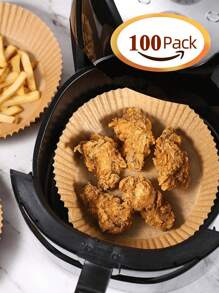 30/50/100PCS Air Fryer Accessories Round,Air Fryer Disposable Parchment Paper Liner Oil-Proof Paper Tray, Non-Stick Baking Mat,Water-Proof, Parchment For Baking Roasting Microwave,Air Fryer Accessories Baking Paper For Air Fryer