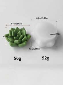 DIY多肉植物硅胶模具，装饰性多肉植物蜡烛模具，可重复使用，多种款式可选 - 白色 - 查看 31